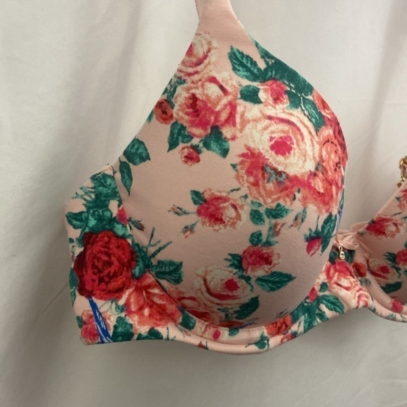 Soma Embraceable Full Coverage Floral Blue Jay Pink 34C Bra - Picture 6 of 12